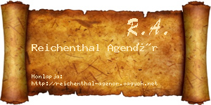 Reichenthal Agenór névjegykártya